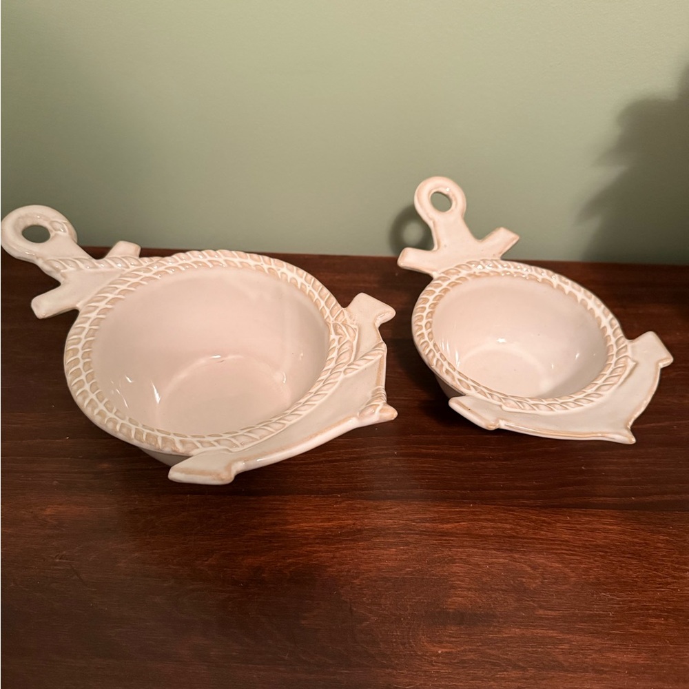 Hobby Lobby Cream Anchor Ceramic Bowls